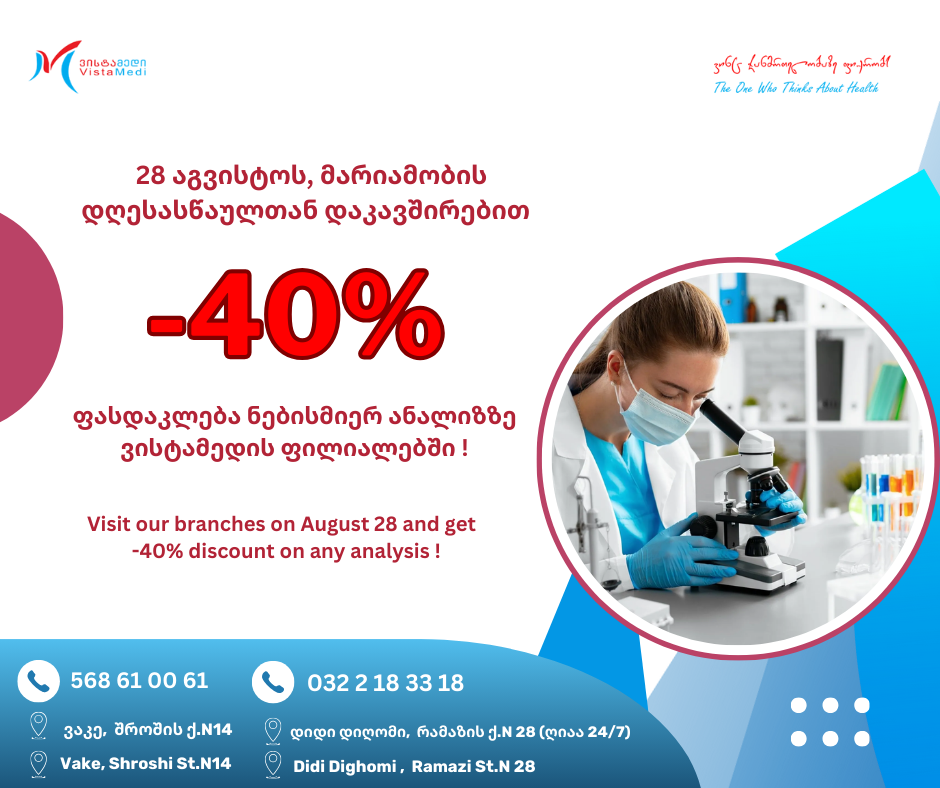 On August 28th, -40% discount on any analysis‼️